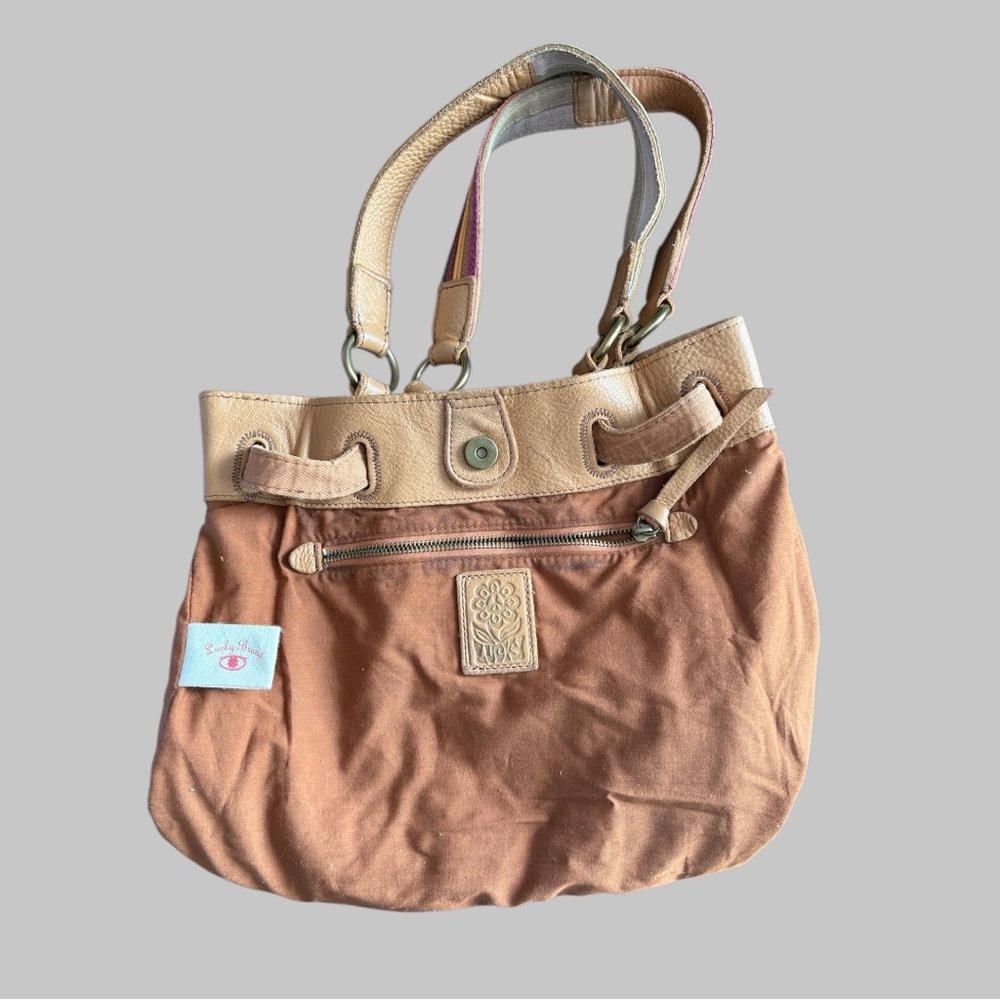 Lucky brand colorful striped leather shoulder hobo bag - Picture 4 of 10